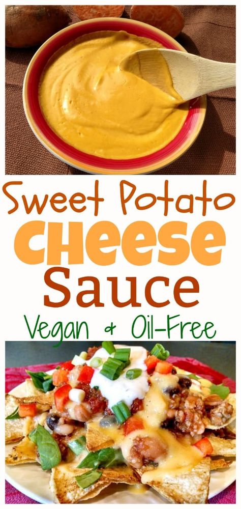 Sweet Potato Vegan Cheese Sauce Potato Cheese Vegan, Vegan Taco Potatoes, Sweet Potato Sauce Recipes, Tacos Lasagna, Sweet Potato Recipes Vegan, Potato Cheese Sauce, Sweet Potato Cheese, Vegan Sweet Potato Recipes, Vegan Cheese Recipe