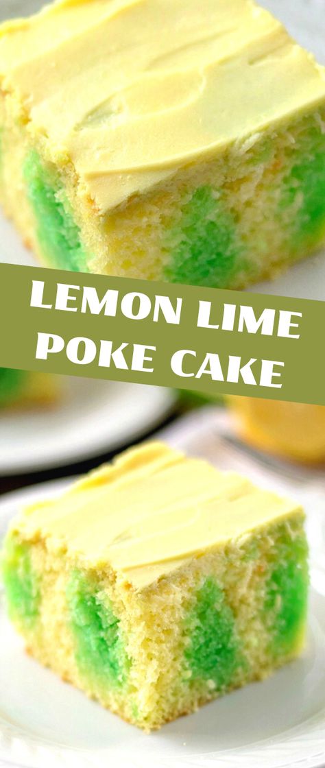 Lime Poke Cake, Lemon Lime Cake, Easy To Make Cake, Easy Pineapple Cake, Poke Cake Jello, Refrigerator Cake, Pecan Coffee Cake, Dump Cakes, Homemade Snickers