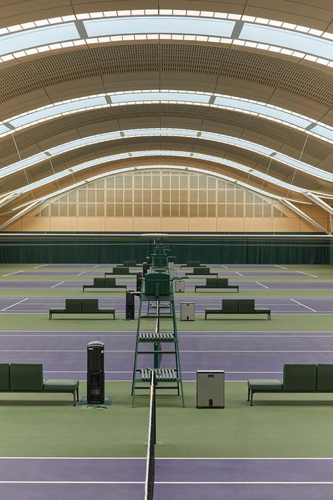 Pickle Decor, Wimbledon Tennis Courts, Wimbledon Centre Court, Tennis Court Design, Sports Architecture, Hopkins Architects, Private Tennis Court, Indoor Tennis, Tennis Design