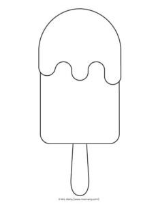 Popsicle Outline Printable, Popsicle Template Free Printable, Popsicle Coloring Page, Popsicle Template, Popsicle Drawing, Popsicle Printable, Craft Garland, Ice Cream Printable, Ice Cream Template