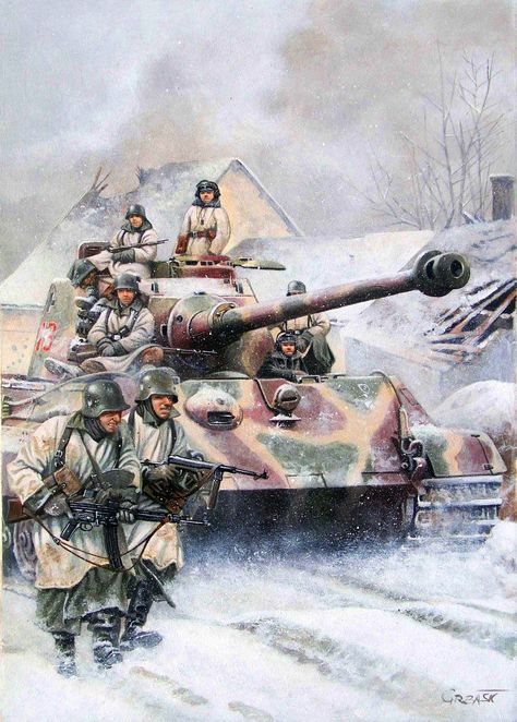 Eastern Front Ww2, Wwii German Uniforms, Tank Warfare, Tiger 2, Military Illustration, Germany Ww2, Military Drawings, Tiger Ii, German Soldiers Ww2