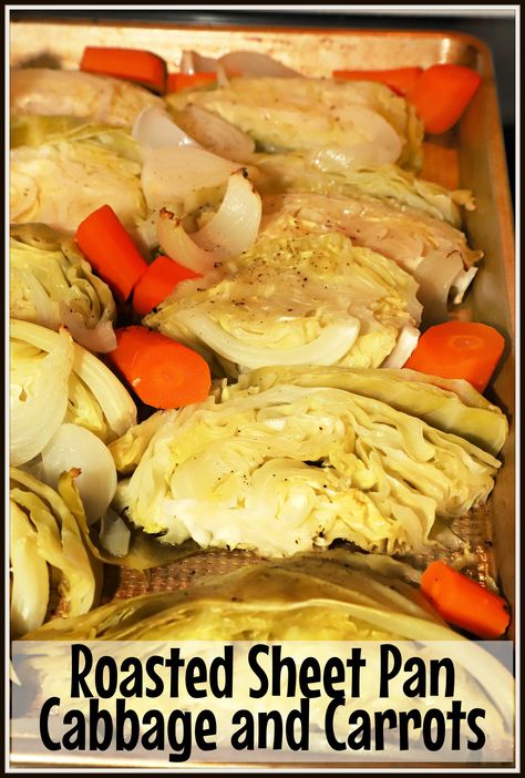 Tender cabbage is oven roasted with onions, carrots, butter, and spices to make a healthy and flavorful side dish. These simple baked veggies go well with most meals. Baked Cabbage And Potatoes, Roasted Cabbage Recipes Ovens, Roast Cabbage In Oven, Cabbage And Carrot Recipes, Sheet Pan Cabbage, Roast Cabbage, Carrots In Oven, Cabbage And Carrots, Perfect Pot Roast