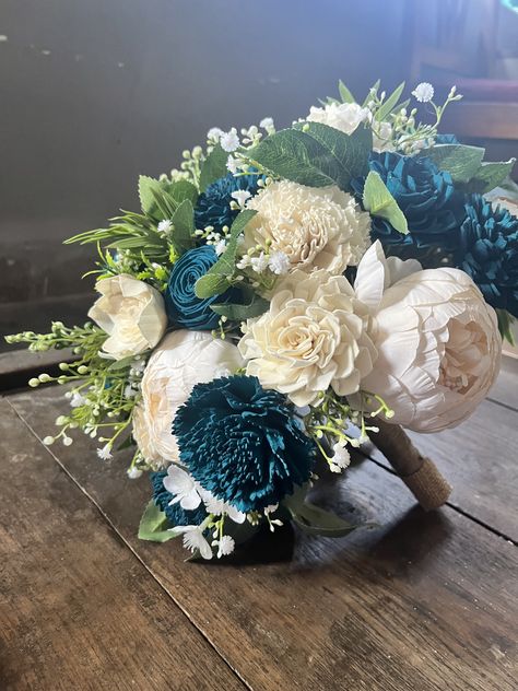 Marine Wedding, Wood Flower Bouquet, Teal Flowers, Winter Formal, Aqua Marine, Bridal Bouquet, Flowers Bouquet, Wedding Flowers, Wood