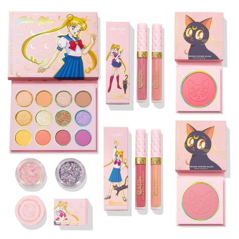 Sailor Moon Makeup, Magical Girl Aesthetic, Makeup Kit For Kids, Tan Face, Theobroma Cacao, Glitter Gel, Glossy Lips, Makeup Set, Peachy Pink