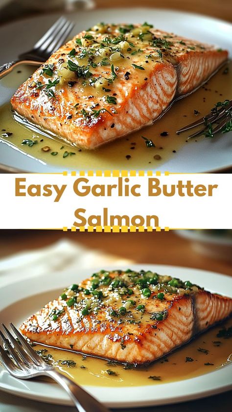 Transform your winter meals with this healthy Garlic Butter Salmon dish! Ready in minutes, it’s perfect for dinner parties, including Friendsgiving celebrations, or as a cozy recipe for a chilly evening. Flavors of garlic and butter shine in this irresistible winter dinner idea! Dinner Ideas Salmon Easy Recipes, Easy Simple Salmon Recipes, Salmon Dinner Ideas Easy, Healthy Dinners For Two Eating Clean, Buttery Salmon Recipes, Cooking Salmon From Frozen, Healthy Dinner Recipes With Salmon, Quick Healthy Dinner Meals, Lightly Smoked Salmon Recipes