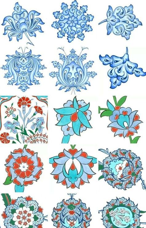 Turkish Motifs Design, Turkish Flower Pattern, Turkish Art Motifs, Turkish Art Pattern, Turkish Motifs, Islamic Motifs, Turkish Tile, Turkish Tiles, Islamic Patterns