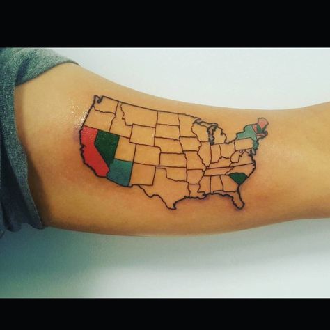 State Tattoo Ideas, California Tattoo Ideas, State Tattoos, Adventure Tattoo, Map Tattoo, California Tattoo, Map Tattoos, Getting A Tattoo, Tattoo Parlors