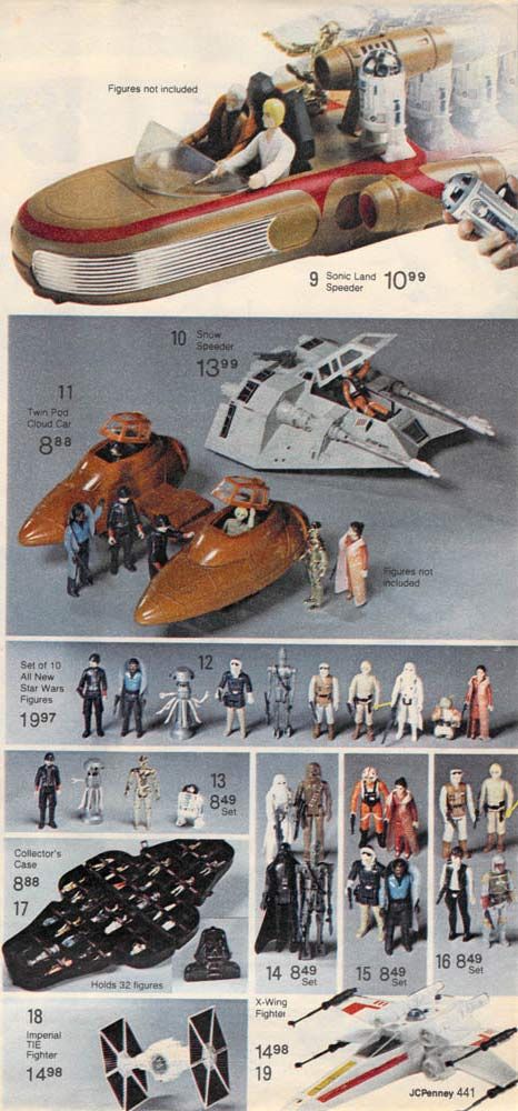 "Star Wars action figures from a 1980 catalog. #1980s #toys http://www.retrowaste.com/1980s/toys-in-the-1980s/" Vintage Toys 80s, Vintage Star Wars Toys, 80’s Toys, 70s Toys, 1980s Toys, Toy Art, Old School Toys, Comic Book, Geek Decor