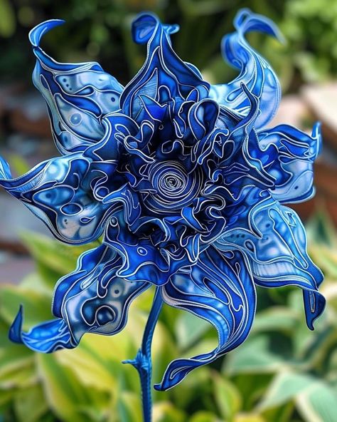 Blue Dahlia, Large Flower Arrangements, Strange Flowers, Flowers Petals, Blue Orchids, Wonderful Flowers, Unusual Plants, Unusual Flowers, Flower Art Images