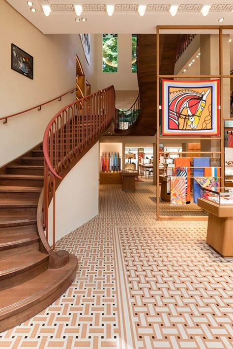 » Hermès store by RDAI Hermes Home, Hermes Store, Hermes Shop, Neoclassical Interior, Mosaic Floor Tile, Glass Brick, Custom Mosaic, Brick Facade, Glass Facades