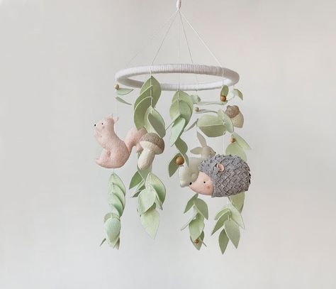 Woodland baby crib mobile Hanging cot mobile for woodland | Etsy Hanging Crib Mobile, Bedroom Board, Forest Nursery Decor, Hanging Crib, Woodland Mobile, Mobile Hanging, Baby Boy Mobile, Star Mobile, Cot Mobile