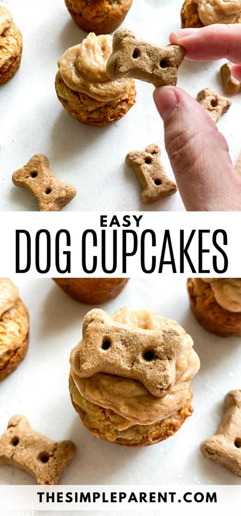 Cupcakes For Dogs, Cupcakes For Dogs Recipe, Pupcake Recipe, Dog Birthday Cake Recipe, Dog Cake Recipes, Make Cupcakes, Easy Dog Treat Recipes, Dog Cupcakes, Dog Biscuit Recipes