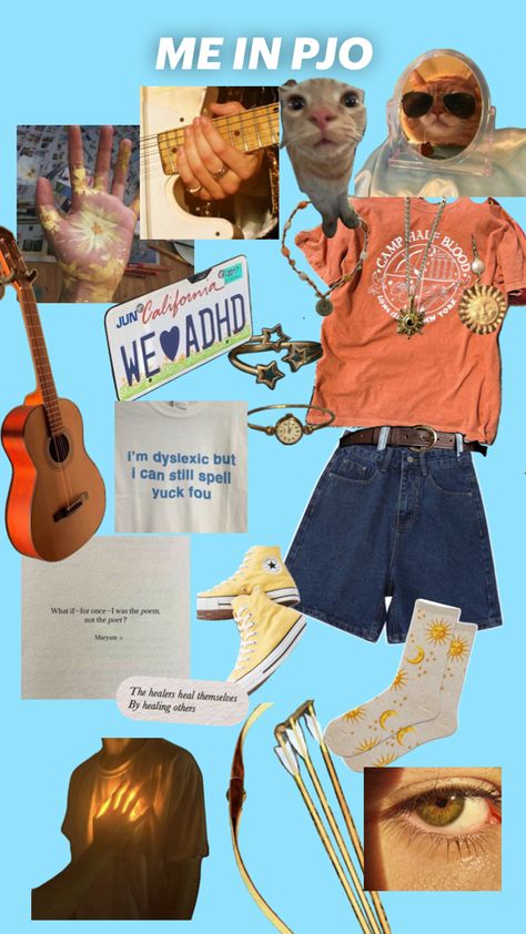 Me if i was in pjo, id def be a child of apollo Child Of Apollo, Apollo Aesthetic, Apollo Cabin, Percy Jackson Outfits, Silly Clothes, Jackson Walker, Uncle Rick, Mom And Sister, Camp Half Blood