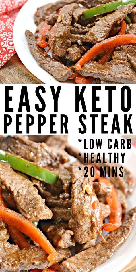 Keto Pepper Steak, Peper Steak, Carolyn Ketchum, Keto Meats, Keto Chinese, Keto Entrees, Healthier Me, Chinese Pepper Steak, Keto Meat