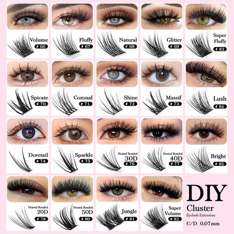 Mix Color 144 Russian Volume YUANZHIJIE False Eyelashes Natural Soft DIY Cluster Segment Lashes Cute Deer Rainbow Eyelashes Types Of Lash Extension Styles, Rainbow Eyelashes, Black Terrier, Eyes Care, Diy Lashes, Cluster Eyelash Extensions, Maquillage On Fleek, Lashes Tutorial, Lashes Fake Eyelashes