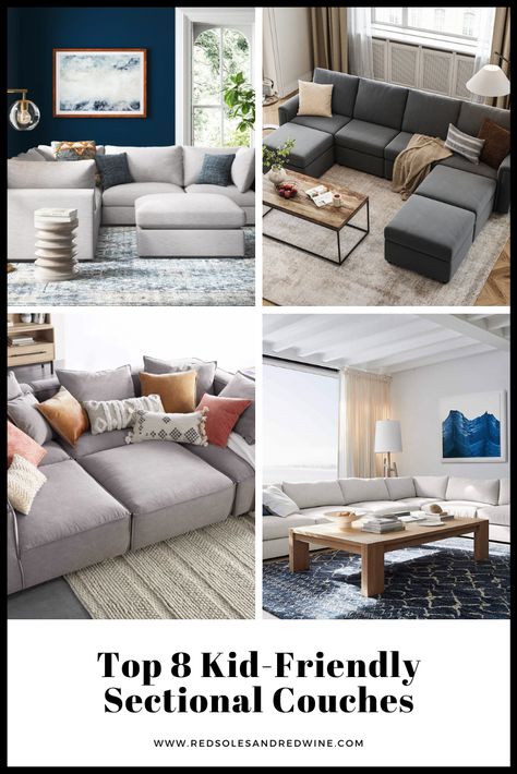 Family Friendly Couch Living Rooms, Best Family Couches Living Rooms, Performance Fabric Sectional, Kid Friendly Sofa Living Rooms, Kid Friendly Home Design, Family Room Design Kid Friendly, Costco Couch Sectional, Washable Sectional Sofa, Pet Friendly Sectional Sofa