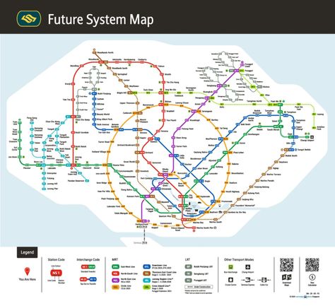 Singapore Public Transport, Future Systems, Singapore Map, Singapore Itinerary, Station Map, Train Map, System Map, Transit Map, Singapore Photos