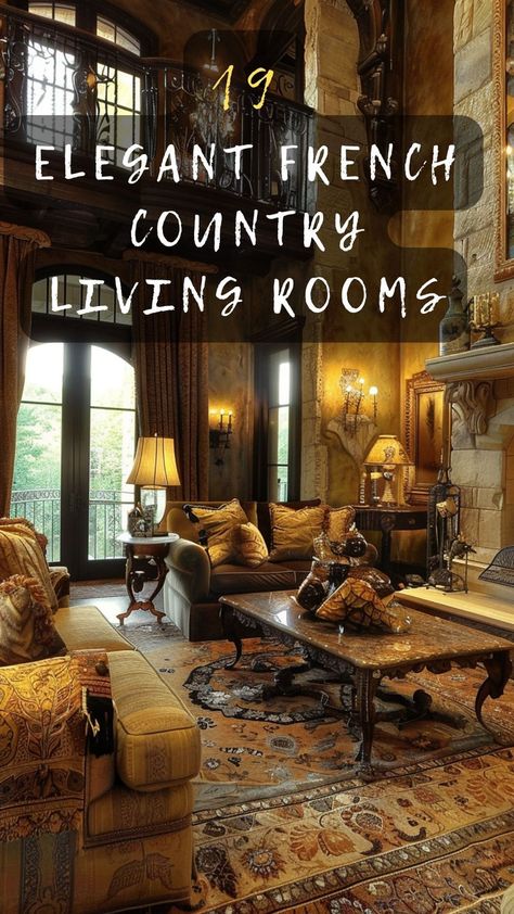 Transform your living space into a chic French country oasis. Click for decorating ideas that blend comfort with sophistication. 🏡🌹🛋️ #ChicLivingRoom #FrenchStyle #CountryDecor #HomeStyling #InteriorDesign Traditional Living Room Furniture French Country, French Inspired Interiors, French Style Home Living Room, Traditional Decorating Ideas, Country Living Room Decorating Ideas, French Vintage Living Room, Charles Faudree French Country, Country French Decorating, French Country Entry