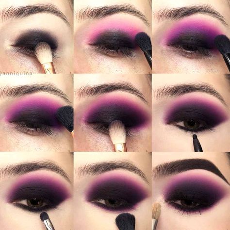 33 Eye Makeup Tutorials To Take Your Beauty To The Next Level Maquillage Goth, Goth Makeup Tutorial, Goth Eye Makeup, Purple Eye Makeup, Fest Outfits, Makeup Tutorial Eyeshadow, Smink Inspiration, Eye Makeup Steps, Makijaż Smokey Eye