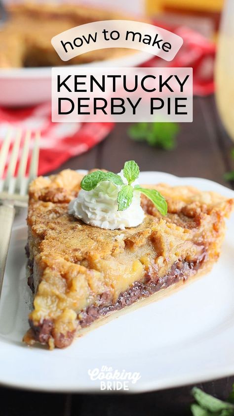 Place your bets on this deliciously sweet Kentucky Derby pie filled with semi-sweet chocolate chips, walnuts and a splash of bourbon. Chocolate Walnut Pie, Kentucky Derby Pie Recipe, Derby Pie Recipe, Kentucky Derby Food, Kentucky Derby Recipes, Derby Recipe, Kentucky Derby Pie, Derby Party Food, Kentucky Derby Party Food