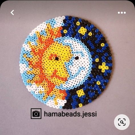 Hama Bead Circle Patterns, Perler Beads Circle Ideas, Peeler Bead Ideas Circle, Cool Perler Bead Patterns Coasters, Iron Beads Ideas Circle, Circle Pearler Bead, Round Hama Bead Patterns, Hamma Beads Ideas Circle, Circle Melty Beads Patterns