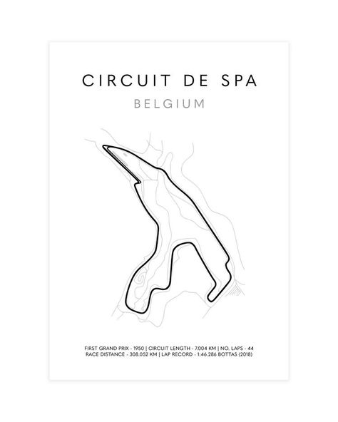 Spa Track F1, Spa F1 Circuit, Spa Belgium F1, F1 Poster Design, F1 Circuits, F1 Circuit, F1 Track, Grand Prix Posters, Racing Track