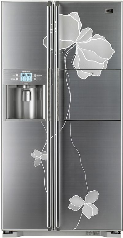 Photo-etched glass refrigerator doors...you're welcome. Glass Door Fridge, Lg Refrigerator, Glass Fridge, Etched Glass Door, Slide Out Shelves, Glass Refrigerator, Refrigerator Lg, Side By Side Refrigerator, Stainless Steel Doors