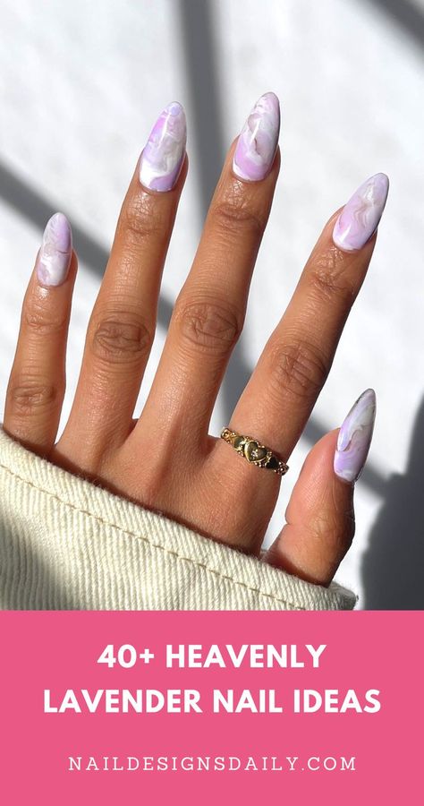 lavender nail design ideas Spring Lavender Nails, Lilac Nail Designs Lavender, Pastel Purple Nail Ideas, Light Lavender Nails, Lavender Spring Nails, Lavender Ombre Nails, Lavender Nails With Design, Lavender Chrome Nails, Lavender Nail Ideas