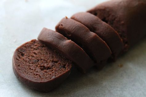 Double Chocolate Slice and Bake Cookies (Just 5 ingredients) ⋆ The Gardening Foodie Double Chocolate Chip Cookie Recipe, Slice And Bake Cookies, Sweetened Condensed Milk Recipes, Chocolate No Bake Cookies, Chocolate Slice, A Glass Of Milk, Condensed Milk Recipes, Double Chocolate Chip Cookies, Double Chocolate Cookies