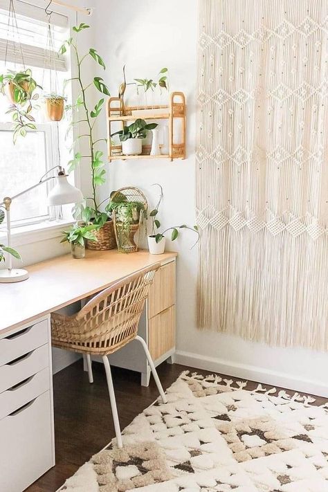 Boho Chic Office, Boho Office, Outfit Office, Office Decor Ideas, Boho Room, Chic Office, Home Office Ideas, Home Office Design, Boho Bedroom