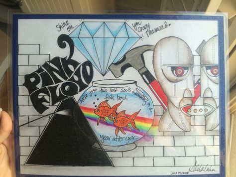 Pink Floyd Art Drawings, Pink Floyd Drawing Ideas, Pink Floyd Drawing, Pink Floyd Painting, Pink Floyd Pictures, Palmer Clay, Pink Floyd Art, Band Art, Creative Corner