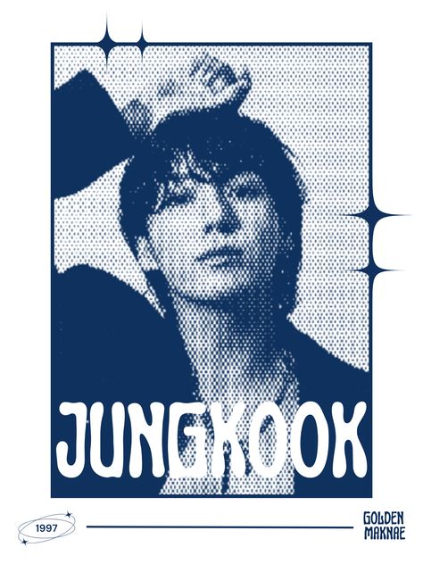 Jungkook Poster Prints, Jungkook Poster Edit, Jungkook Poster Aesthetic, Jungkook Graphic Design, Jungkook Blue Wallpaper, Kpop Wall Prints, Jungkook Poster, Kpop Retro, Bts Printable