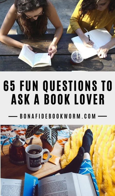 Are you looking for fun questions to ask a book lover? Whether you're making a new acquaintance, talking with a friend, or going on a date, these 65 questions are perfect to get the conversation started! | #books #readers #reading | questions to ask book lovers | questions about books | questions to ask about books | book related questions | bookish questions | conversation questions about books Book Discussion Ideas, Book Questions To Ask, Book Questions Instagram, Questions For Readers, Book Review Questions, Bookstagram Questions, Book Discussion Questions, Meet The Bookstagrammer Questions, Bookish Questions