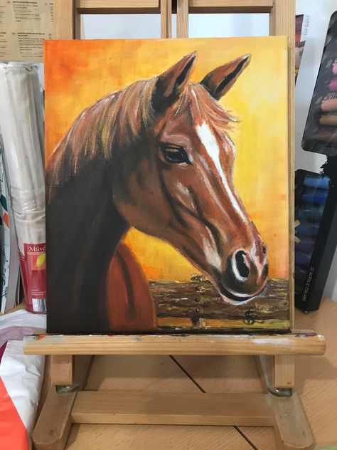 Horse Painting For Beginners, Painting On Big Canvas, Canvas Painting Horse, Horse Acrylic Painting, Horse Paintings Acrylic, Horse Painting On Canvas, Oil Pastels On Canvas, Beginners Canvas Painting, Pastels On Canvas