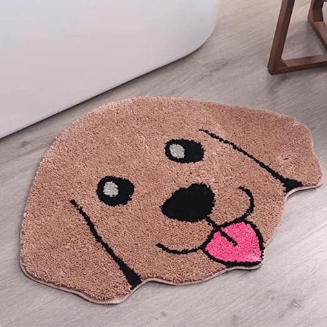 Amazon.com: Cute Bath Mat Puppy Animal Rug - Pups Kids Bathroom Decor - Dog Rugs Fun Bath Mat - Cartoon Rug Funny Bath Mats for Girls and Boys Golden Retriever Unique Round Anti Slip Kids Bath Accessories : Home & Kitchen Tuft And Paw, Dog Rugs, Smiley Face Bath Mat, Dog Bathroom Decor, Kids Bath Accessories, Fun Bath Mats, Cartoon Rug, Dog Tufted Rug, Tufting Bath Mats & Rugs