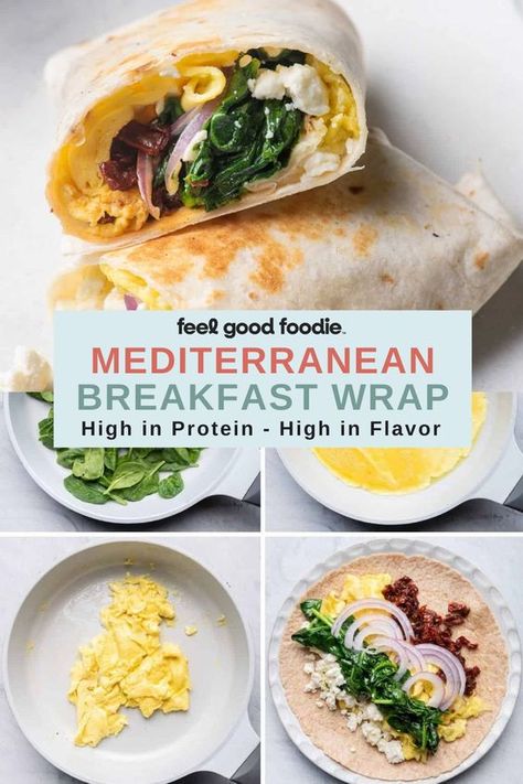 Egg Wrap Breakfast, Wrap Breakfast, Mediterranean Diet Recipes Breakfast, Mediterranean Diet Breakfast, Mediterranean Diet Food List, Mediterranean Recipes Healthy, Breakfast Wrap, Mediterranean Breakfast, Mediterranean Diet Recipes Dinners