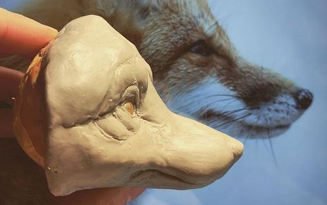 Clay Fox, Fox Sculpture, Scale Art, Diy Doll Miniatures, Ceramic Artwork, Clay Crafts Air Dry, Fox Head, Ceramic Figures, Clay Animals