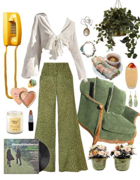 green n groovy Outfit | ShopLook Harry Styles Clothes, Hslot Outfit Ideas, Harry Styles Concert Outfit, Harry Styles Outfit, Mode Hippie, 70s Inspired Fashion, 70s Outfits, Tour Outfits, Look Retro