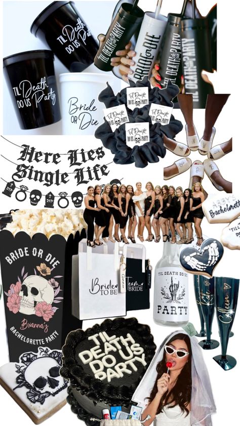 Bride or die/Till death do us party bachelorette/hen do inspiration Team Bride Bachelorette, Bachelorette Party Planner, Bride Or Die, Hens Party Themes, Bachelorette Party Weekend, Bachelorette Themes, Bachelorette Decorations, Bachelorette Trip, Party Bachelorette