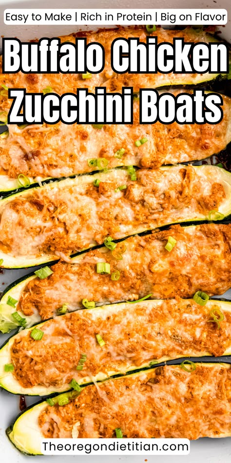 Looking for new dinner ideas? Try my Buffalo Chicken Zucchini Boats. Tender roasted zucchini are stuffed with creamy and spicy chicken, and topped with cheese. The creamy buffalo chicken filling is easy to make, rich in protein, and big on flavor. This flavorful and satisfying dinner recipe will become a new family favorite. #dinnerideas #buffalochicken #healthyrecipes #chickenrecipes #easymeals Buffalo Chicken Zucchini, Turkey Stuffed Zucchini Boats, Zucchini Boats Chicken, Zucchini Boat, Chicken Stuffed Zucchini Boats, Diabete Recipes For Dinner Easy Chicken, Buffalo Zucchini Boats Chicken, Stuffed Zucchini Boats Chicken, Zucchini Boat Recipes Chicken