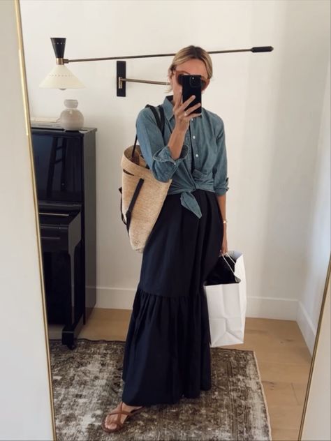 A Few New Favorites | Damsel In Dior Dior 2022, Ibiza Dress, Damsel In Dior, Black Dress Outfits, Jenni Kayne, Fall Layers, Fall 2022, Chambray Shirt, Summer Style