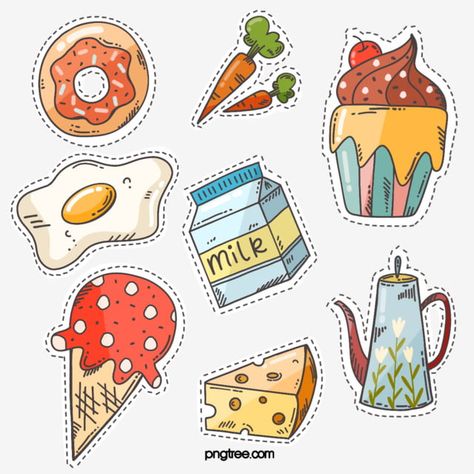 Carrot Clipart, Milk Clipart, Cheese Clipart, Lovely Stickers, Cake Clipart, Hand Clipart, Cartoon Food, Rainbow Clipart, Food Clipart