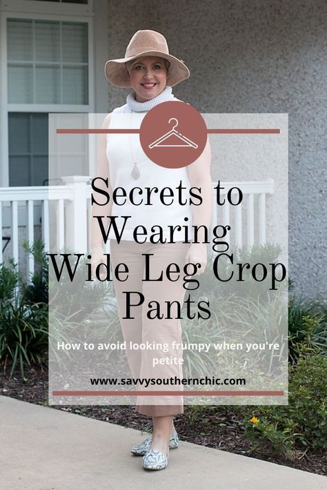 Learn the secrets to wearing wide leg crop pants, especially if you are petite. See five fall outfits with wide leg crop pants. #womensfashion #falloutfits Styling Wide Leg Cropped Jeans, How To Wear Wide Leg Cropped Jeans, Crop Wide Leg Pants Outfit, Wide Leg Crop Pants Outfit, Wide Leg Cropped Pants Outfit, Cropped Wide Leg Pants Outfit, Wide Leg Cropped Jeans Outfit, Cropped Pants Outfit, Crop Wide Leg Jeans