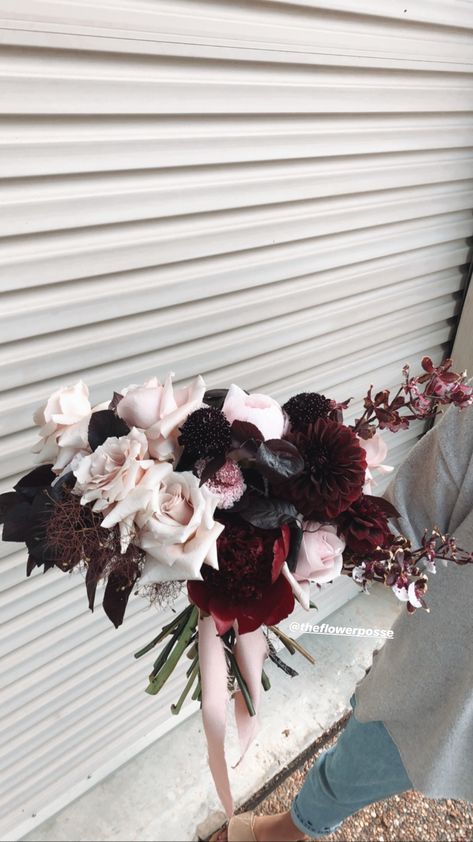 Tasmania Wedding, Moody Wedding Florals, Wedding Aisle Decorations Outdoor, Moody Wedding Flowers, Beach Wedding Bridesmaid Dresses, Dark Wedding Theme, Peony Bouquet Wedding, Boho Wedding Gowns, Red Wedding Flowers