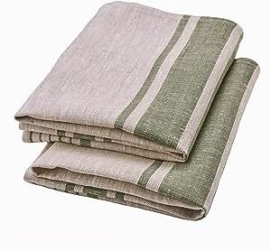 LINENVIBE Pure Linen Kitchen Tea Towels Set of 2 Flax Dish Towels 17 x 27 inches with Olive Green French Country Stripes. (Olive) Mushroom Tea, European Cottage, Linen Hand Towels, Green French, Anthropologie Inspired, Linen Bath Towels, Linen Kitchen, Linen Kitchen Towels, Kitchen Dish Towel