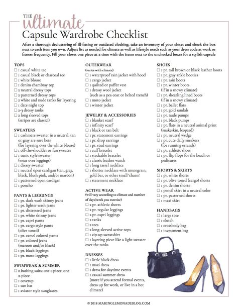 This free printable ultimate capsule wardrobe checklist is exactly what I need to put together a classic and stylish closet full of clothing I love to wear! Minimalistic Lifestyle, Wardrobe Checklist, How To Have Style, Ultimate Capsule Wardrobe, Capsule Wardrobe Checklist, Minimalist Closet, Capsule Closet, Capsule Wardrobe Essentials, Capsule Wardrobe Outfits