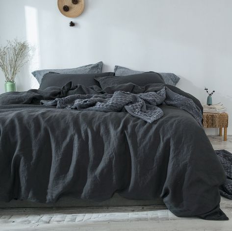 PHF Washed French Linen Duvet Cover Set Queen Size Soft Solid Basic Style Home Decorations for Winter Charcoal * You can find more details by visiting the image link. (This is an affiliate link) Washed Linen Duvet Cover, Linen Duvet Cover, King Size Pillows, Farmhouse Bedding, Linen Duvet Covers, Linen Duvet, King Duvet, French Linen, Gray Linen