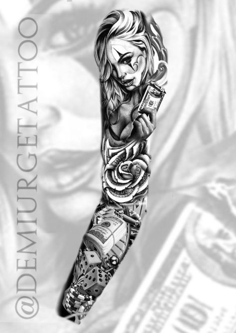 Tattoo Ideas Money, Tattoos For Guys Back, Chicano Sleeve Tattoo, Chicana Tattoo Design, Chicano Sleeve, Chicano Tattoo Design, Voll Arm-tattoos, Guys Back, Mangas Tattoo