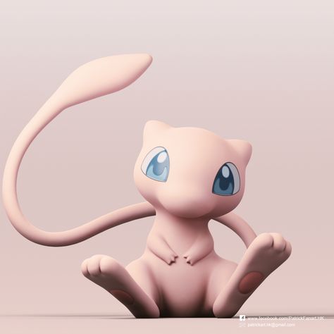 Clay Pokemon, Mew Pokemon, 3d Pokemon, Mew And Mewtwo, Pokemon Mew, Pokemon Sketch, Wall E, Pokemon Characters, Print Models