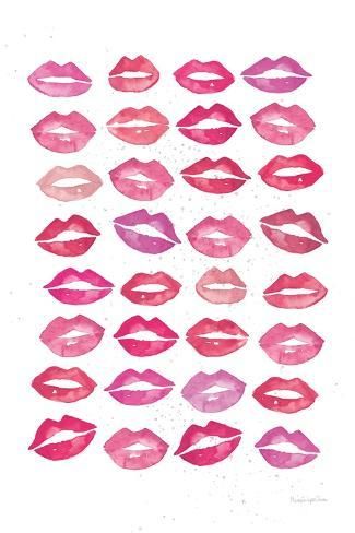 size: 18x12in Art Print: Kiss Me Quick No Words Pink by Mercedes Lopez Charro : Hot Pink Pictures For Wall Collage, Sorority Wall Art, Pink Posters For Room, Pink Prints, Kiss Prints Coquette, Pink Coquette Wall Prints, Preppy Heart Wall Art, Hot Pink Poster Wall Art, Paris Patterns